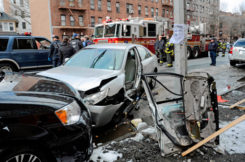 Midwood crash sends livery passengers to Lutheran