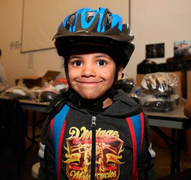 Heads up! Red Hook kids score free bike helmets