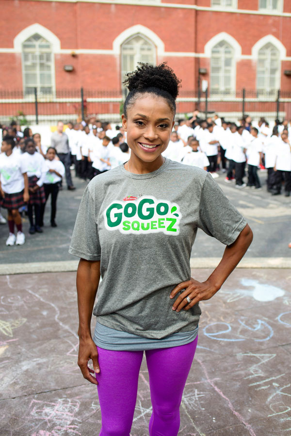 Talking fitness: Olympic gold medalist Dominique Dawes visits Flatbush school