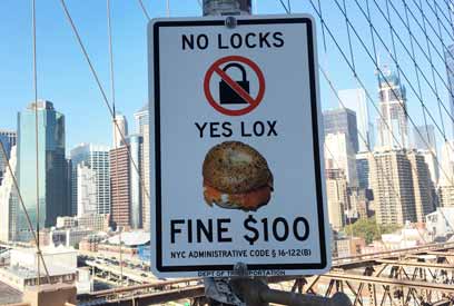 Half-hearted: Brooklyn Bridge love-lock crackdown more pun than punishment