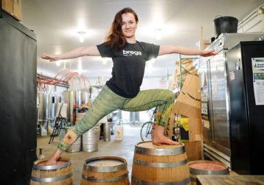 Downward, dawg! Yoga for bros stretches into Strong Rope Brewery