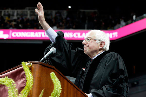 Bernie Sanders attacks Trump, celebrates diversity at Brooklyn College commencement