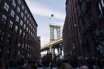 What the trunk! Elephants parachute over Dumbo at block party