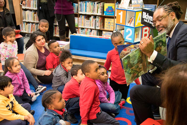 Back on stacks: Bedford-Stuyvesant library welcomes first readers after year-plus makeover