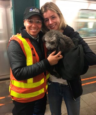 Ruff commute! Pooch begins Year of the Dog by jumping on subway tracks at Dumbo subway station