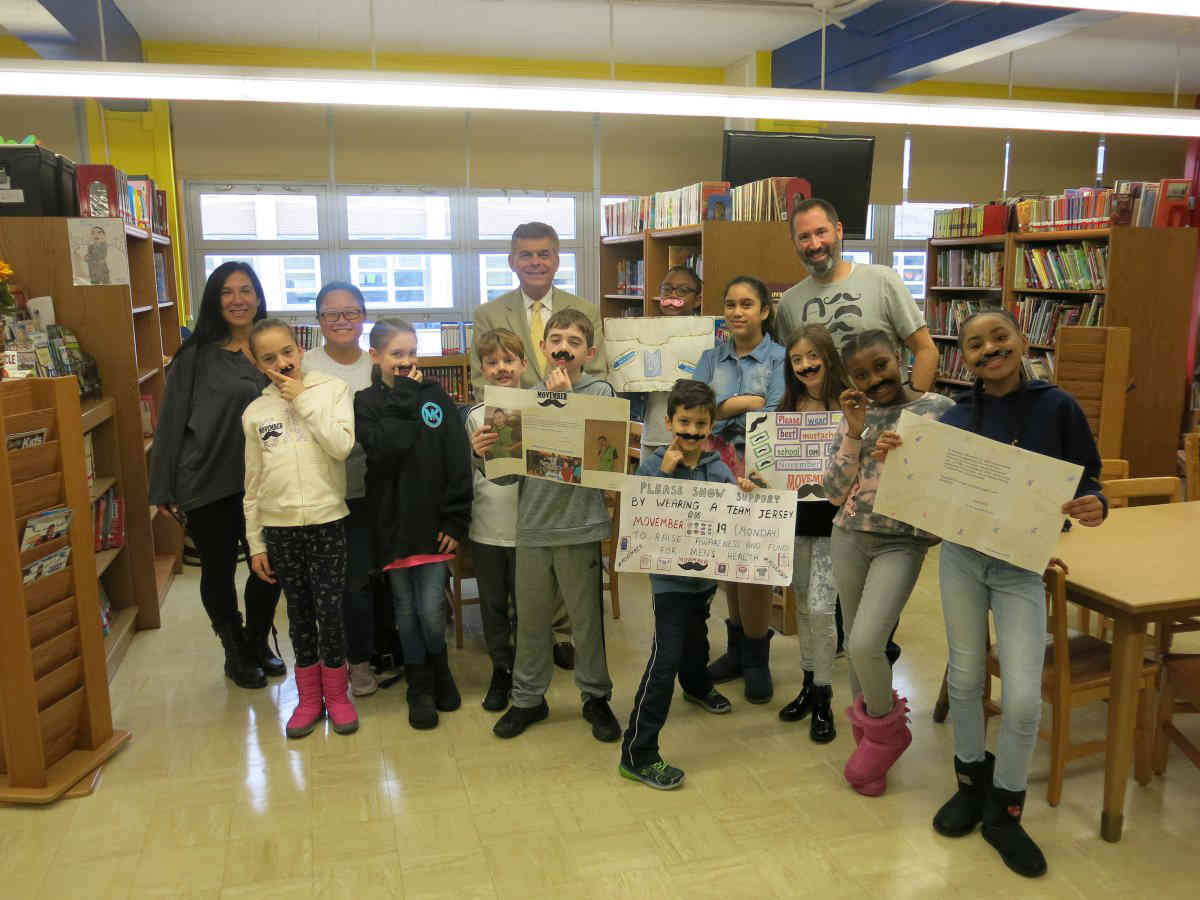 Hair tactics: Bergen Beach students sport mustaches, raise hundreds during Movember campaign