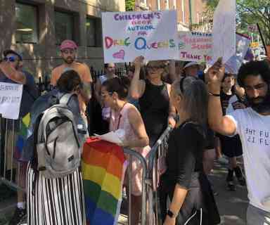 Anti-drag queen protesters drowned out by supporters in Crown Heights