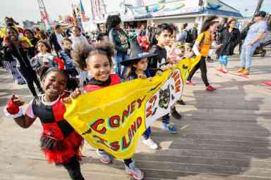 10th annual kids Halloween parade marches through Coney Island
