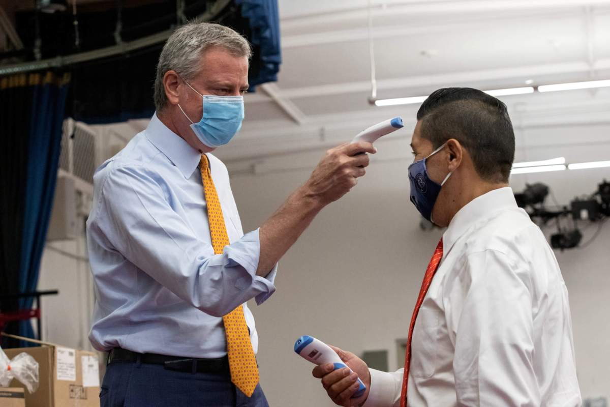 Mayor de Blasio and Chancellor Carranza tour New Bridges Elementary School ahead of schools reopening