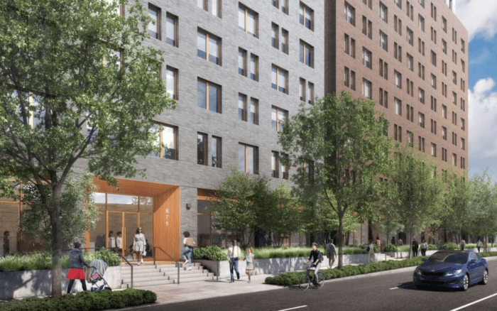 rendering of new affordable housing development in east new york