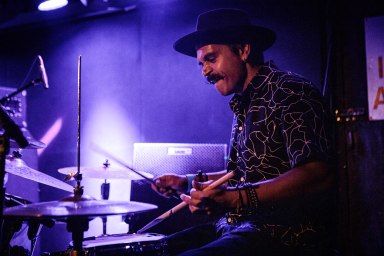 sunny jain playing drums