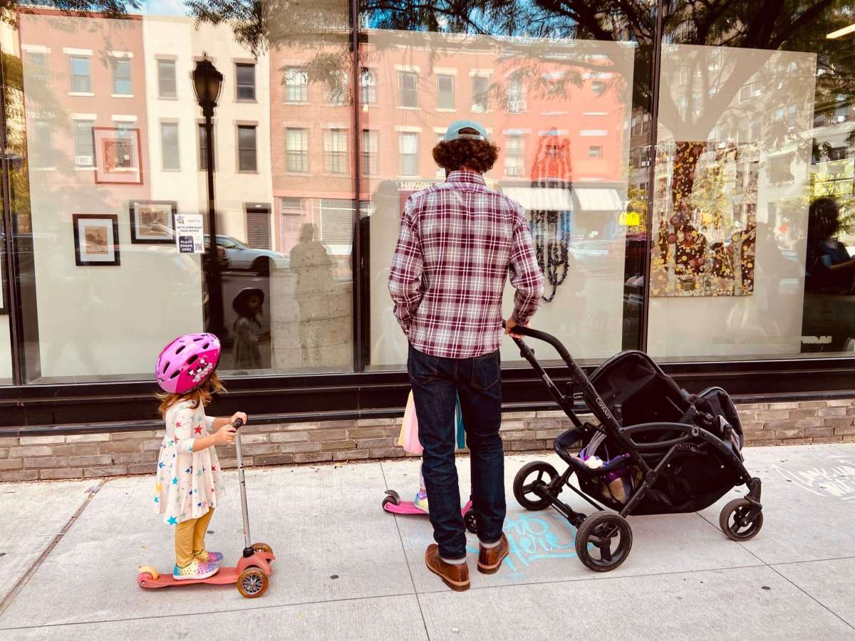 people looking at work at artwalk on atlantic avenue