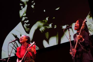 Musicians sing at Martin Luther King Jr. day event at BAM, Jan. 18, 2023