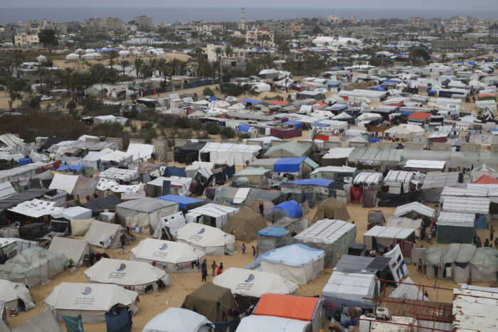 refugee tent city in gaza