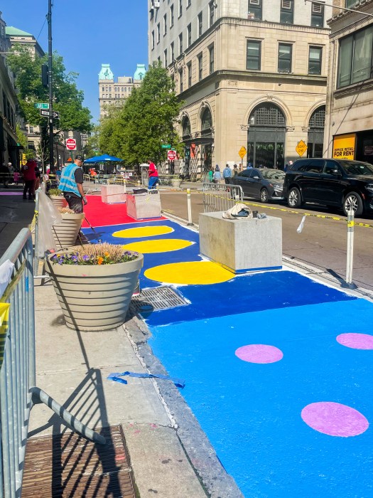 The Shared Street initiative is one of DBP's main programs that reclaim streets for pedestrians and cyclists and beautify downtown’s streetscape.