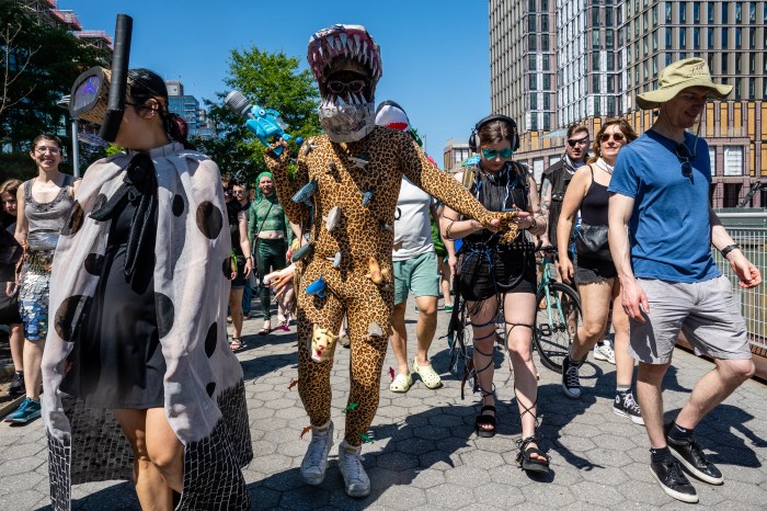 people in costumes for Gowanus Art Parade
