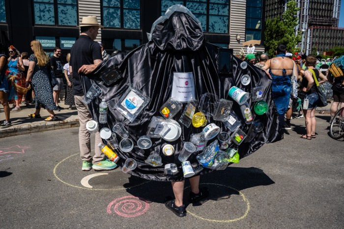 trash costume at Gowanus Art Parade