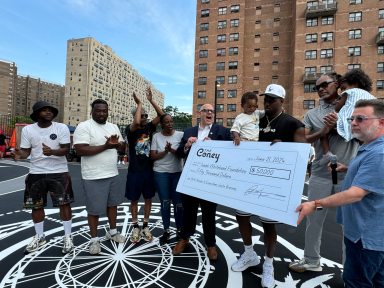 The Coney donated $50,000 to rehab Coney Island Classic Court at Surfside Gardens.